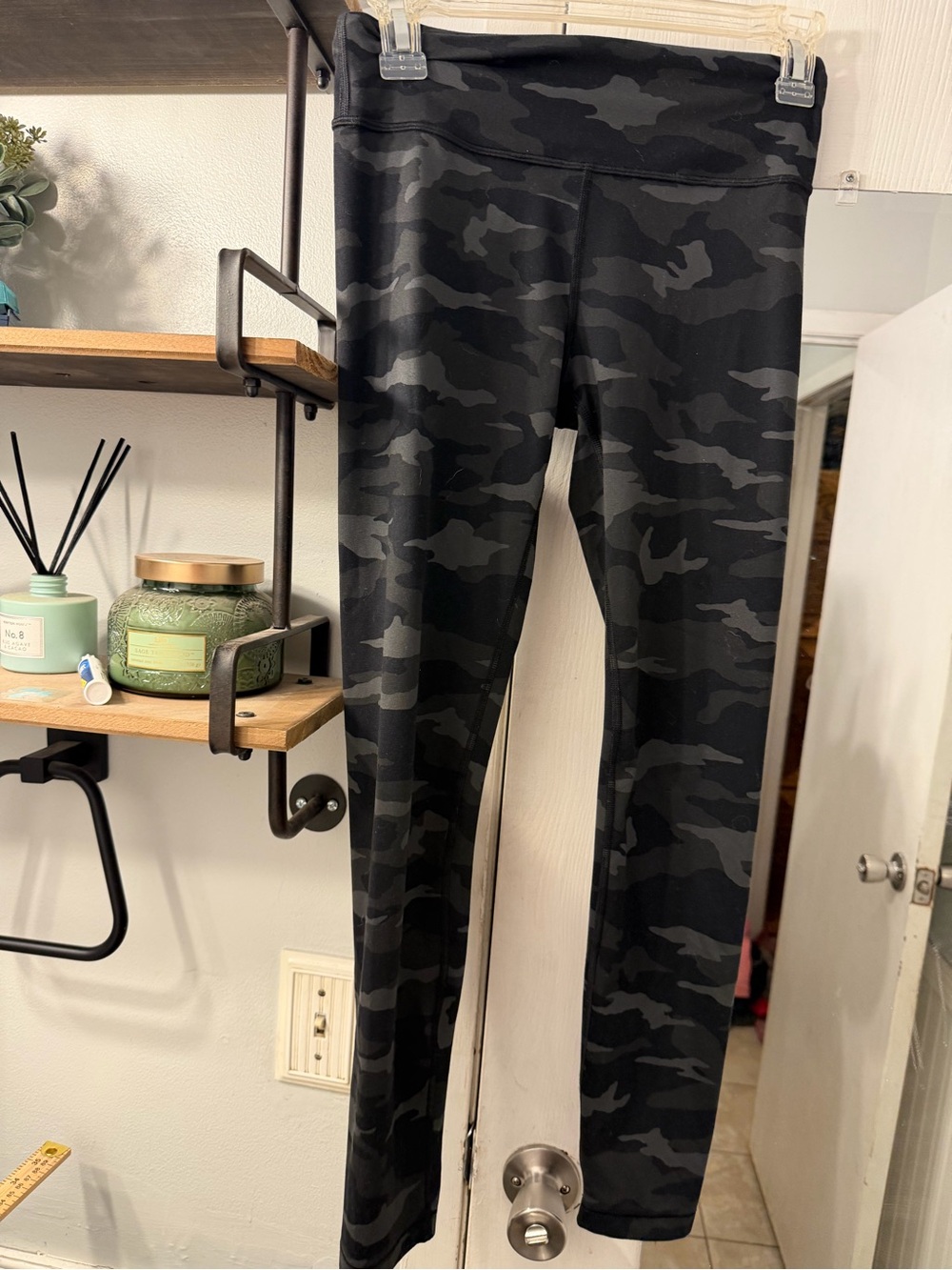 Athleta Black & Gray Camo Kids Leggings